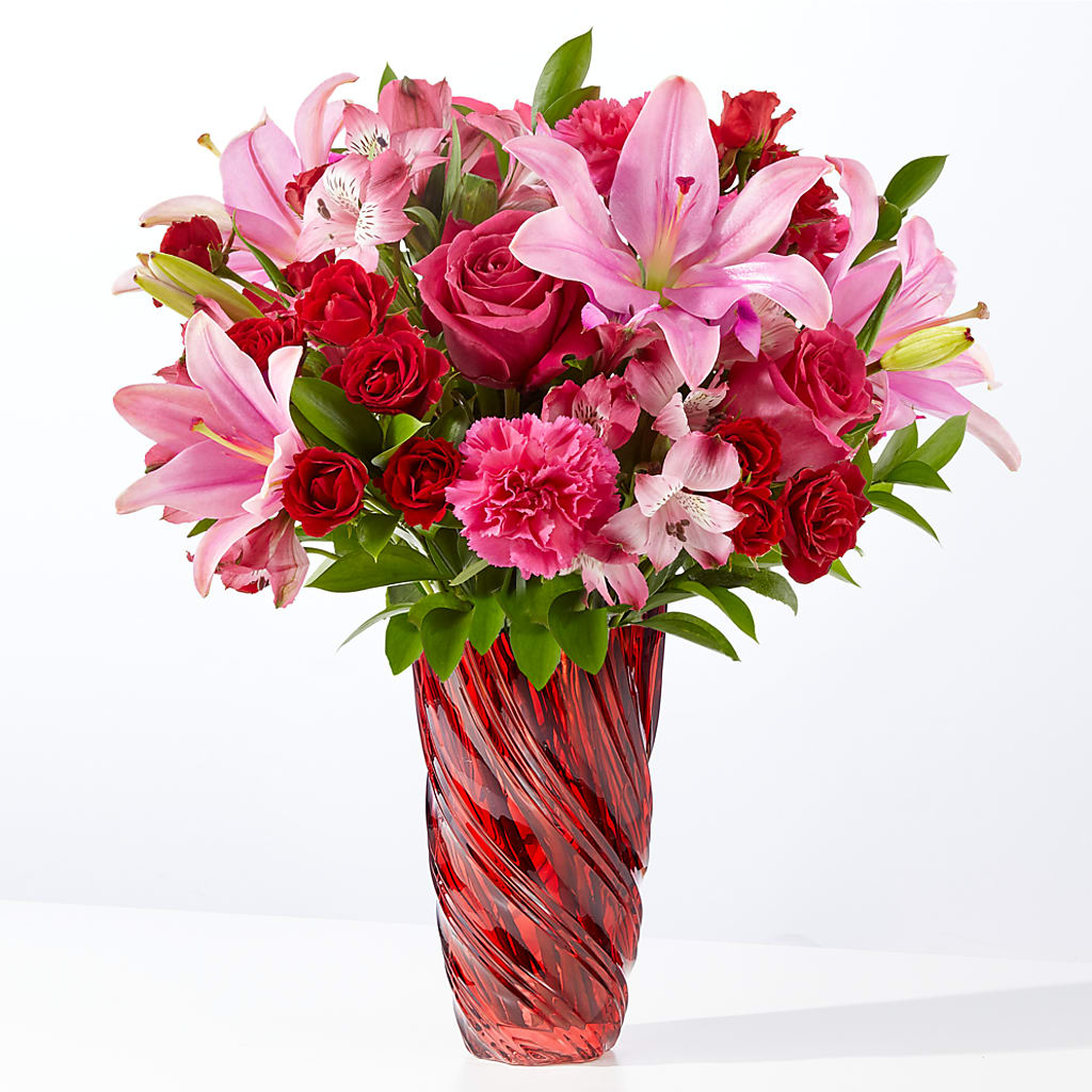 In Love Bouquet with Luxe Swirl Vase – Garside Florist, Vancouver WA