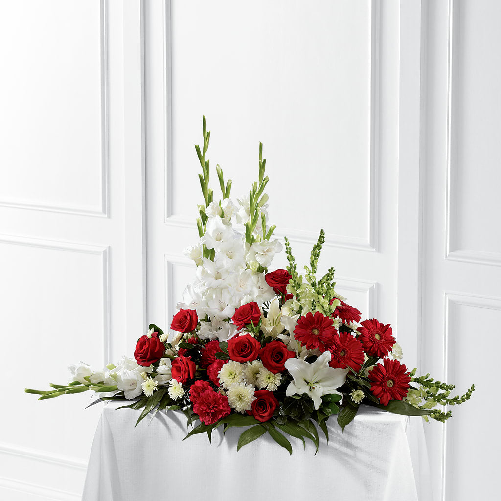 Crimson & White Arrangement – Garside Florist, Vancouver WA
