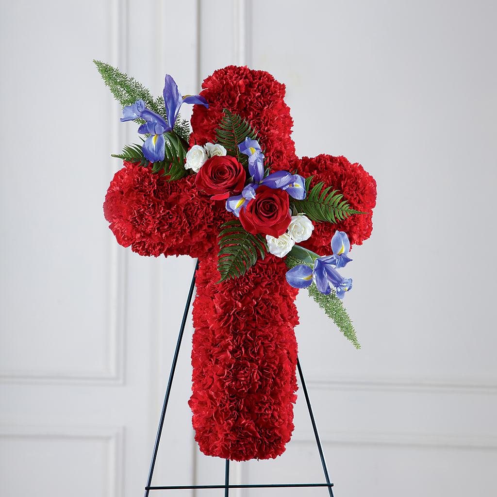 Faithful Hero Floral Cross – Garside Florist, Vancouver WA