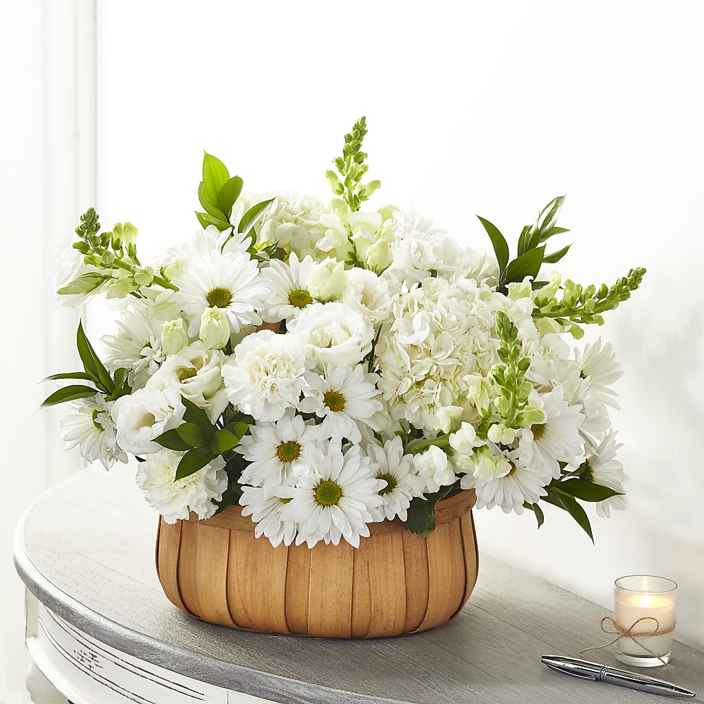 Pure Ivory Basket – Garside Florist, Vancouver WA