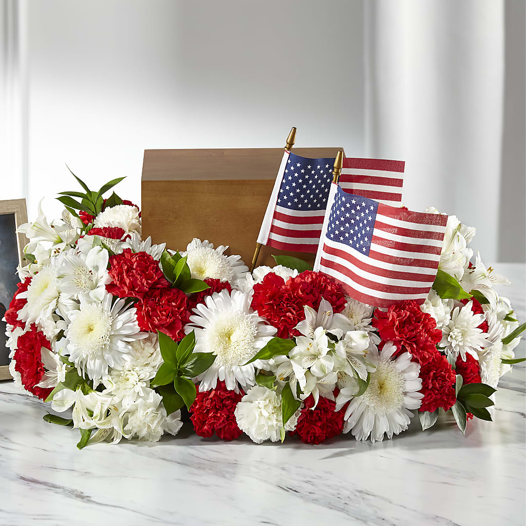 Spirit of Patriotism Cremation Adornment – Garside Florist, Vancouver WA