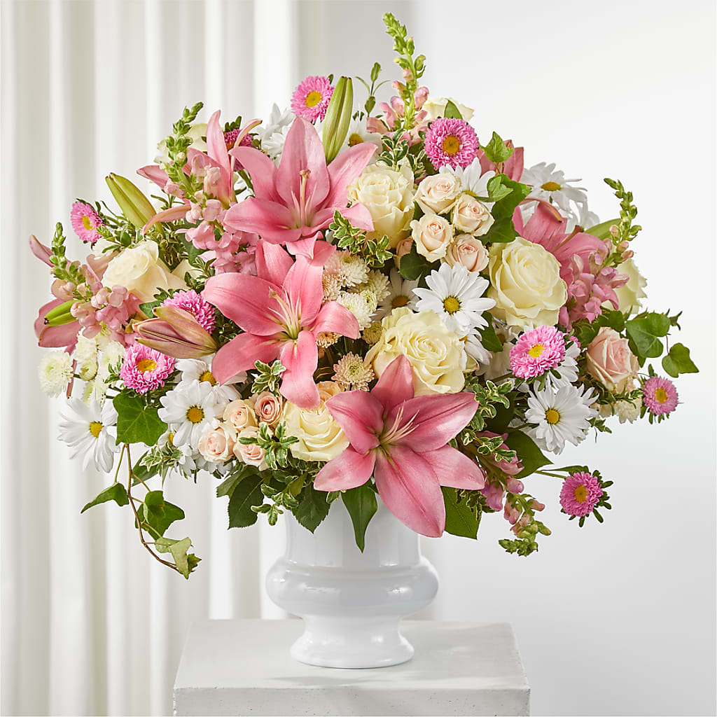 Empathetic Blooms Urn Arrangement – Garside Florist, Vancouver WA