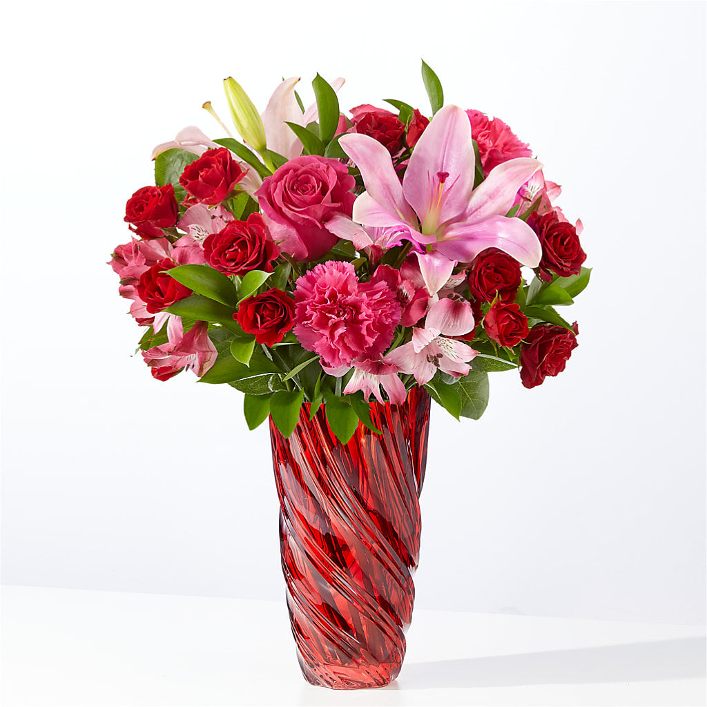 In Love Bouquet with Luxe Swirl Vase –  Garside Florist, Vancouver WA